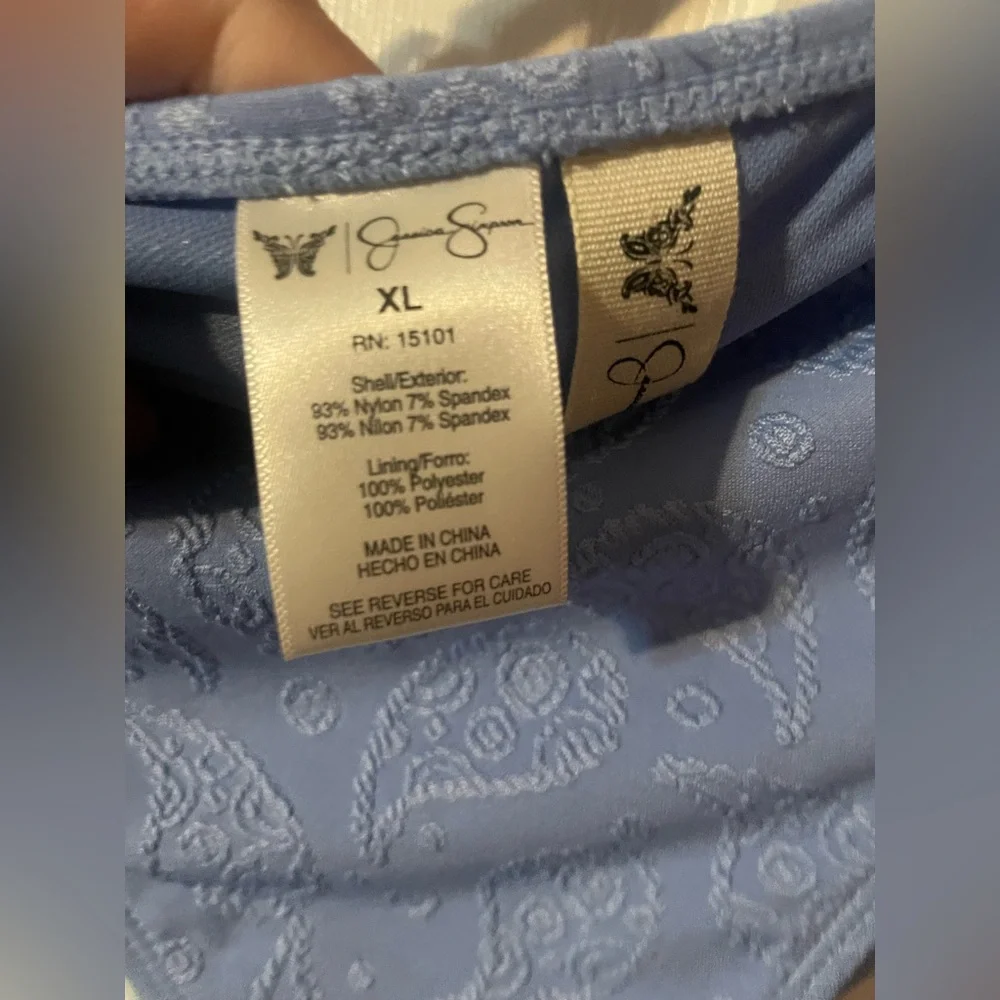 🔥 NWT Jessica Simpson‎ Blue Paisley Bikini Swim Bottoms XL